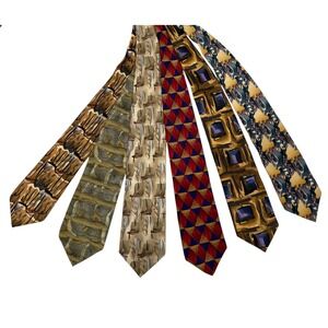 J. Garcia Tie Bundle 6 pc Set Lot Vintage 90s Classic Wide Ties Silk Colorful